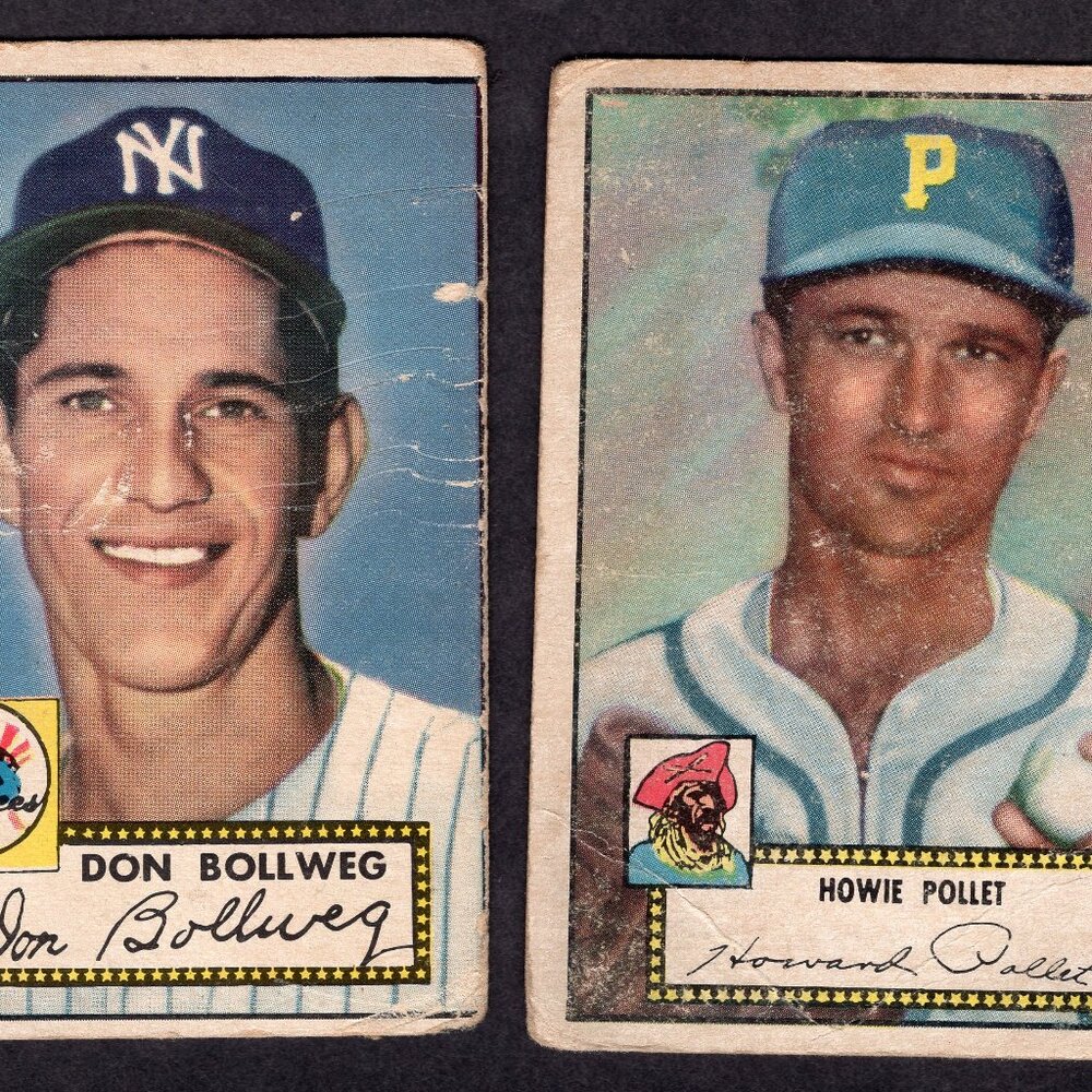 1952 Topps Don Bollweg New York Yankees #128 Howie Pollet Pittsburg Pirates #63